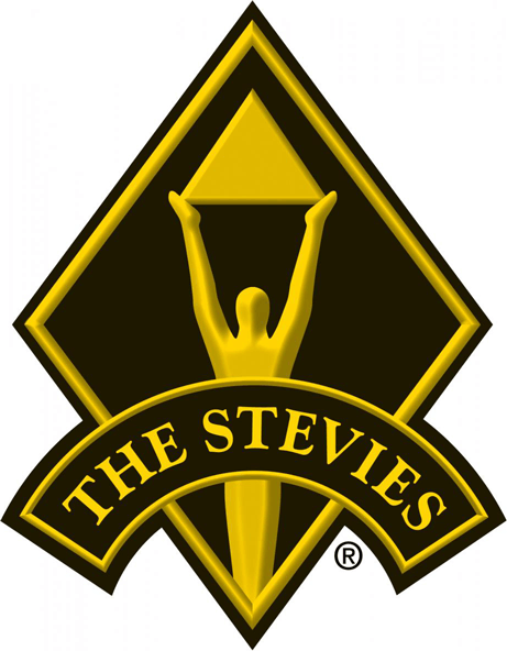 Logo for Stevie Awards to recognize PowerSchool as a Gold Award winner for business